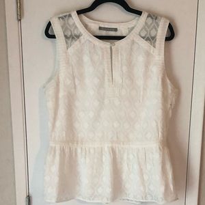 White peplum top